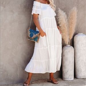Vici Off The Shoulder Pocket Maxi Dress